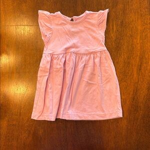 12 Month Girl, Soft Pink Cotton Dress